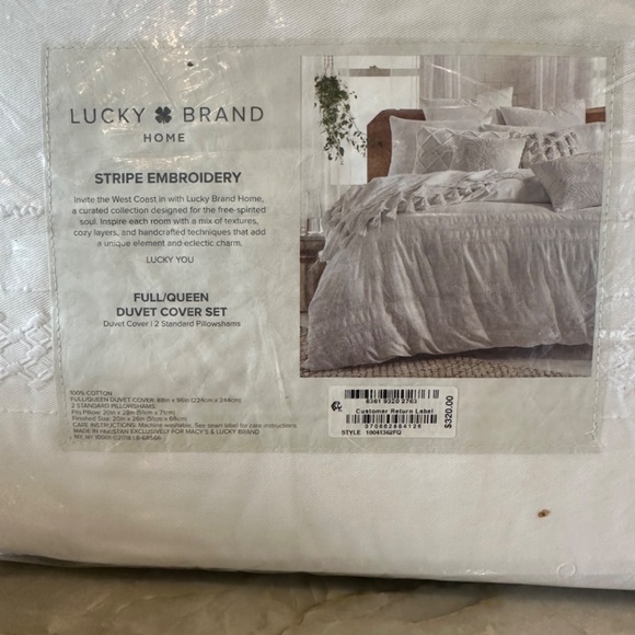 Lucky Brand HOME complete Queen/full duvet set - Picture 2 of 11